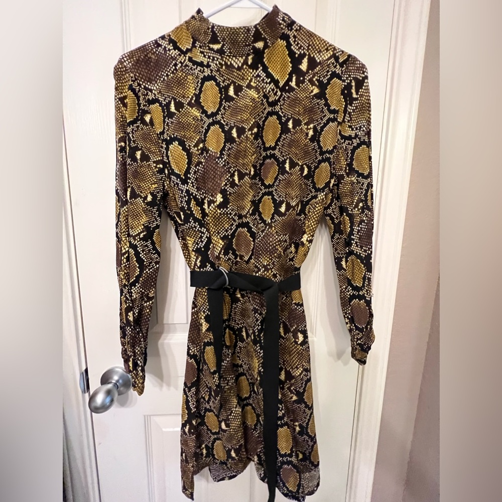 Zara Size Small Python Print Dress - image 3